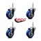 Service Caster 35 Inch Blue Polyurethane Wheel Swivel 58 Inch Threaded Stem Caster Set Service Caster SCC-TS20S3514-PPUB-BLUE-58212-4 - alternate 2